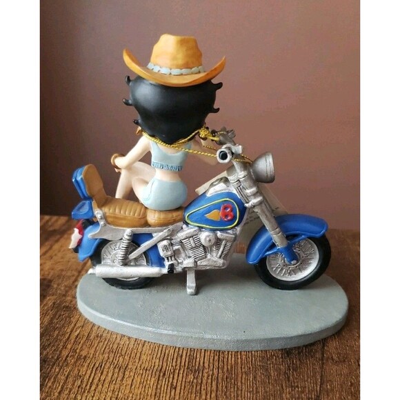 Betty Boop Blue Easy Rider Motorcycle Howdy Cowgirl Hat 2001 King Features READ - Picture 10 of 14